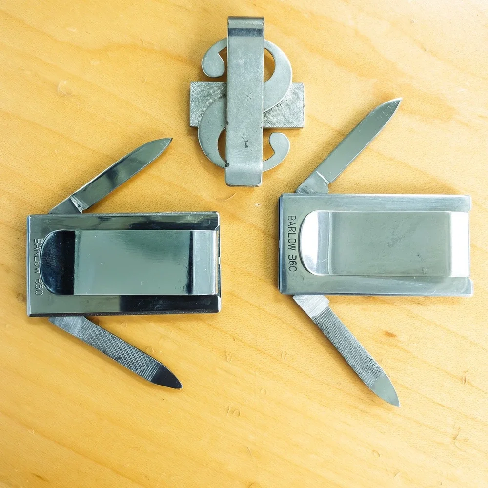 Vintage Whirlpool Corporate Money Clips & Knife‎ Set Multi Tool Stainless Steel